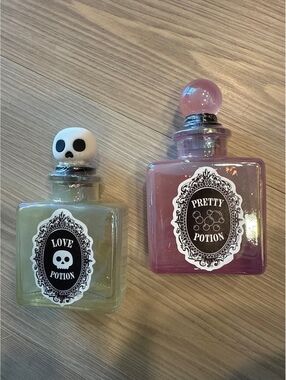 Set of Two Decorative Potion Bottles - Love Potion and Pretty Potion